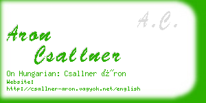 aron csallner business card